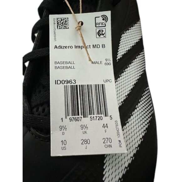 Adidas Adizero Impact MD Molded Baseball Cleats Shoes ID0963 Men's Size 10 NWT - Picture 4 of 13